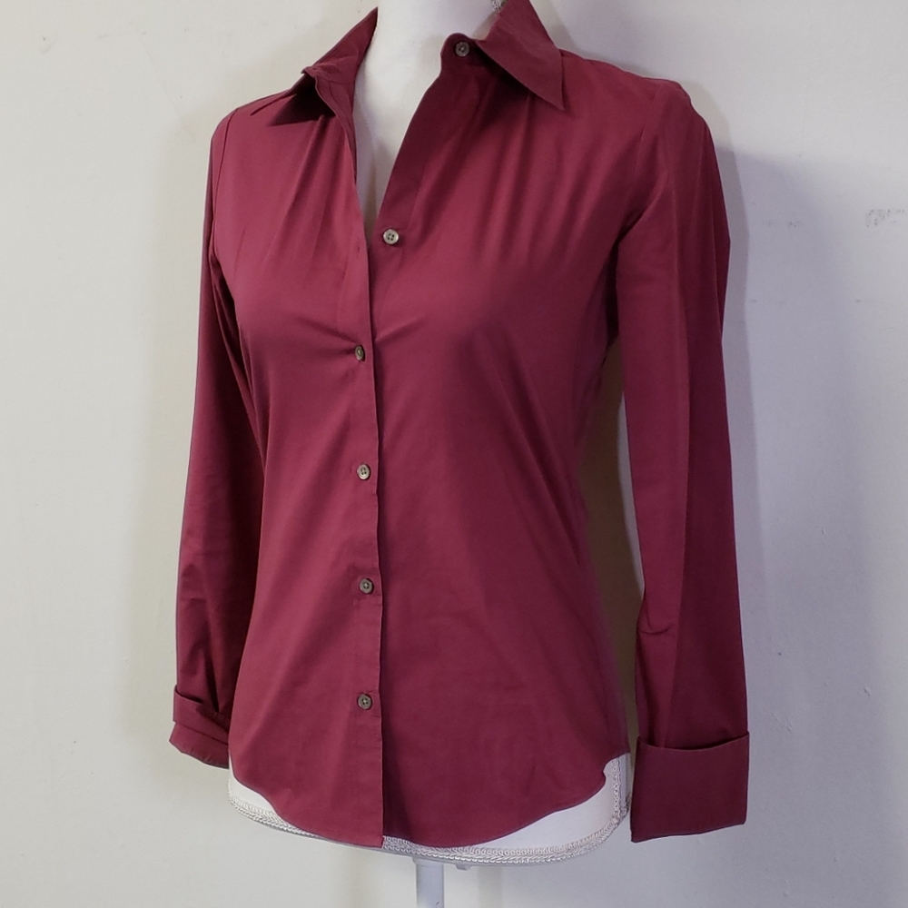 Calvin Klein Button Down Shirt, Raspberry Red - image 2